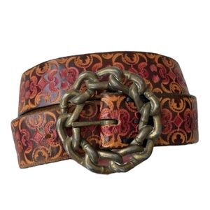 FOX & FLUEVOG 1970s Handmade Leather Belt with Brass Buckle